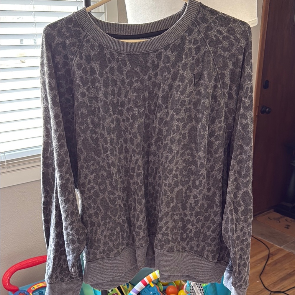 Gray Leopard Print Women's Sweater